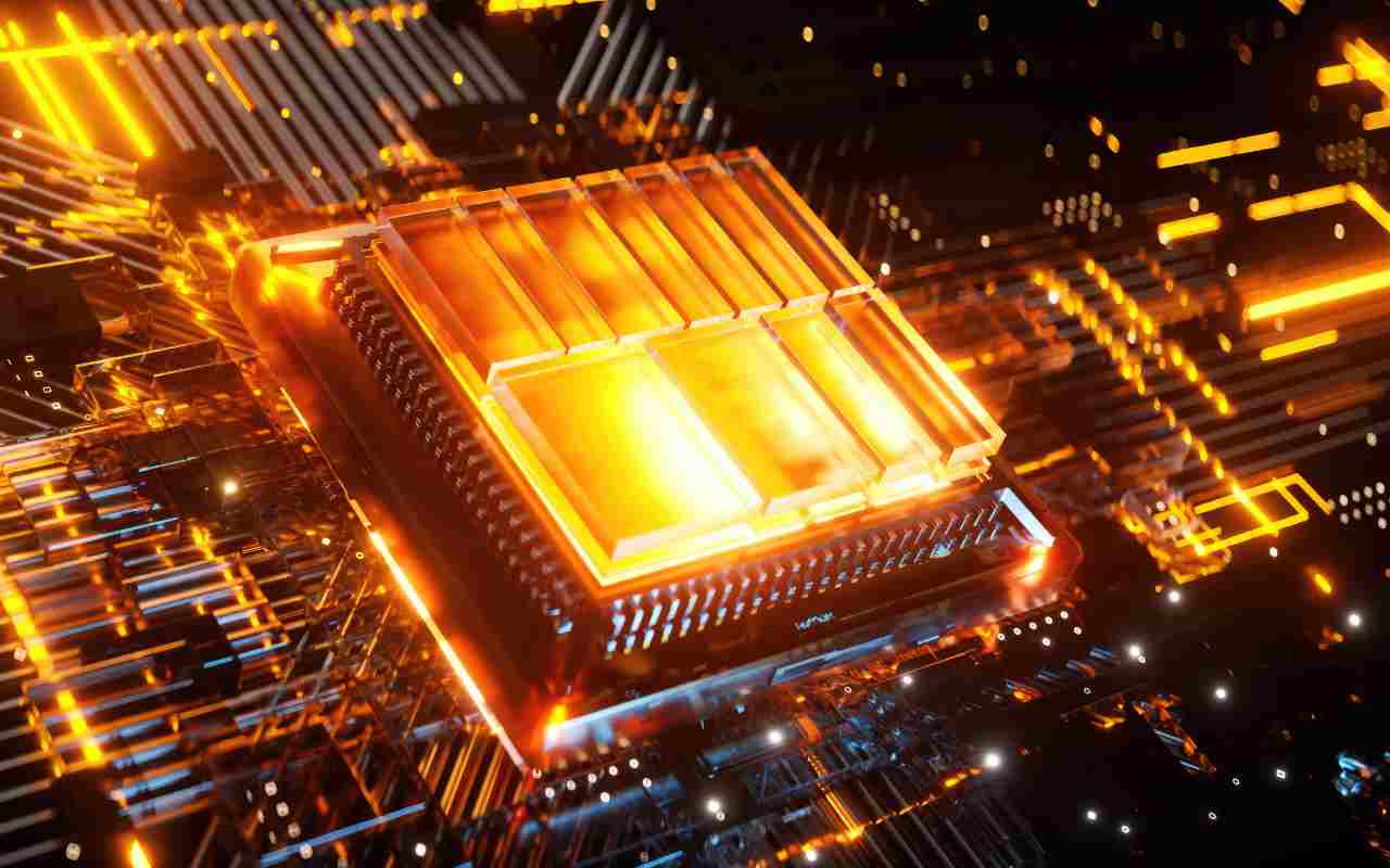 Rappresentazione di un chip quantistico